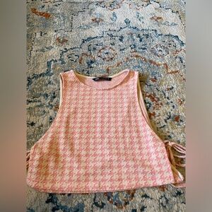 Zara pink houndstooth